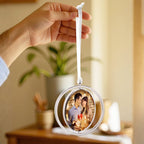 Personalized Photo Rotation Ornament Car Rearview Mirror Pendant Gift for Him