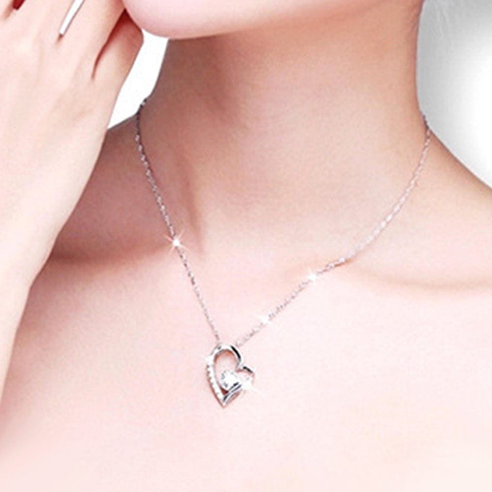 Custom Birth Flower Message Card with Heart Necklace Personalized Jewelry Birthday Gift for Daughter