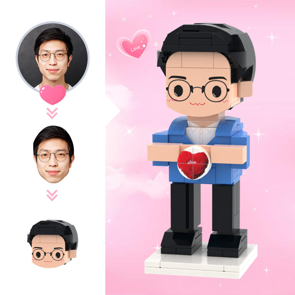 gifts for wife Forever Together - Personalized Keepsake - Cute Head Brick Figures Personalized 1 People Brick Figures Man Sho