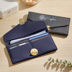 Personalized PU Leather Wallet Custom Birth Flower Wallet with Name Birthday Gift for Her