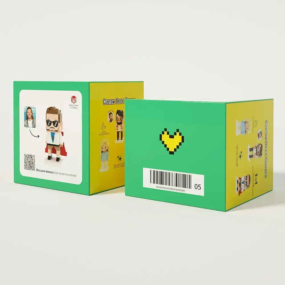 Custom Full-Body Brick Figures of 4 People and 2 Dogs Personalized Anniversary Gift Birthday Gift