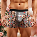 Personalized Face Boxer I Sucked It So It's Mine Men Underwear without Custom Belt Text Christmas Gift Personalized Photo Valentines Gift
