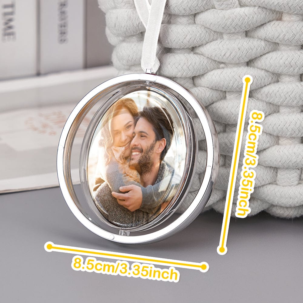 Personalized Photo Rotation Ornament Car Rearview Mirror Pendant Gift for Him