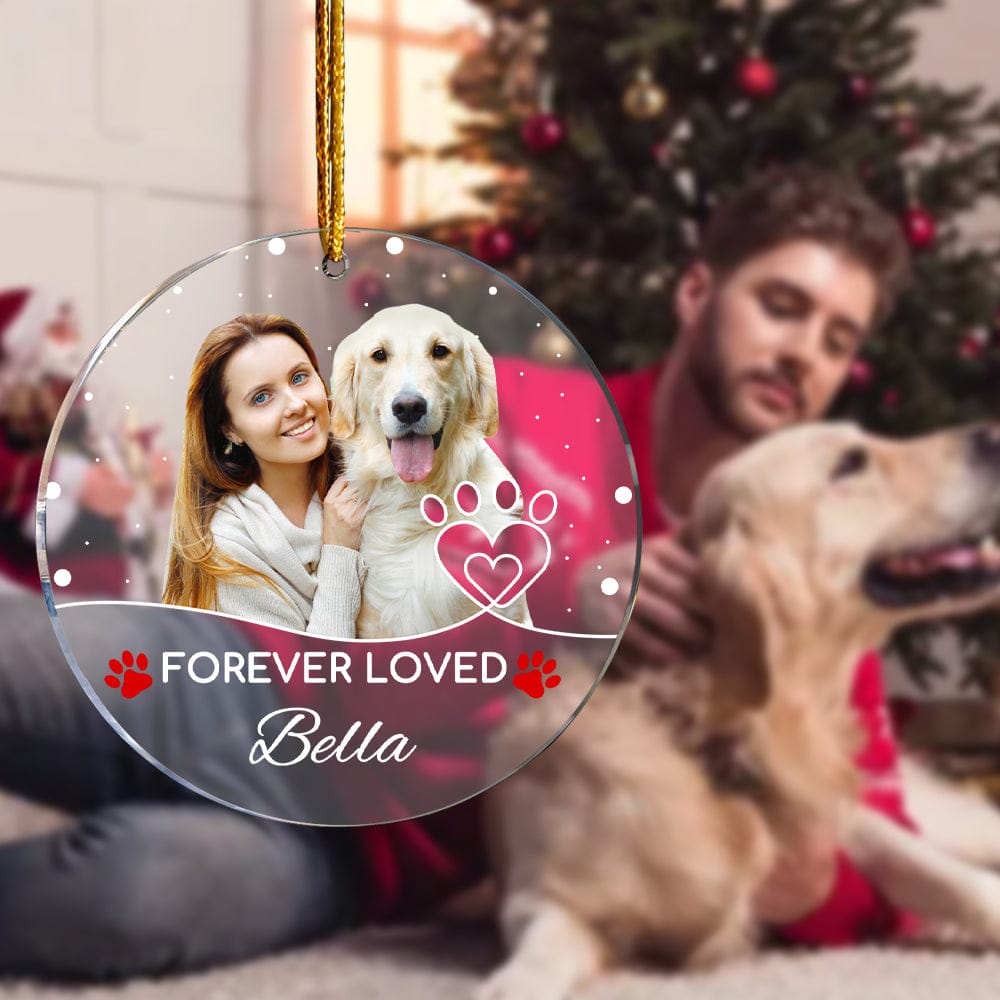Photo Ornament Meaningful Keepsake Detail Personalized Photo and Name Christmas Sympathy Gift for Loss of Dog