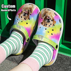 Personalized Pet Face Clog Funny Colorful Clogs Slipper Birthday Gift for Pet Lover
