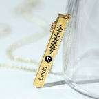 Personalized Custom Music Scan Song Music Code Necklace Flexible Square Shaped Bar Necklace Engraved Name Pendant Jewelry Gift