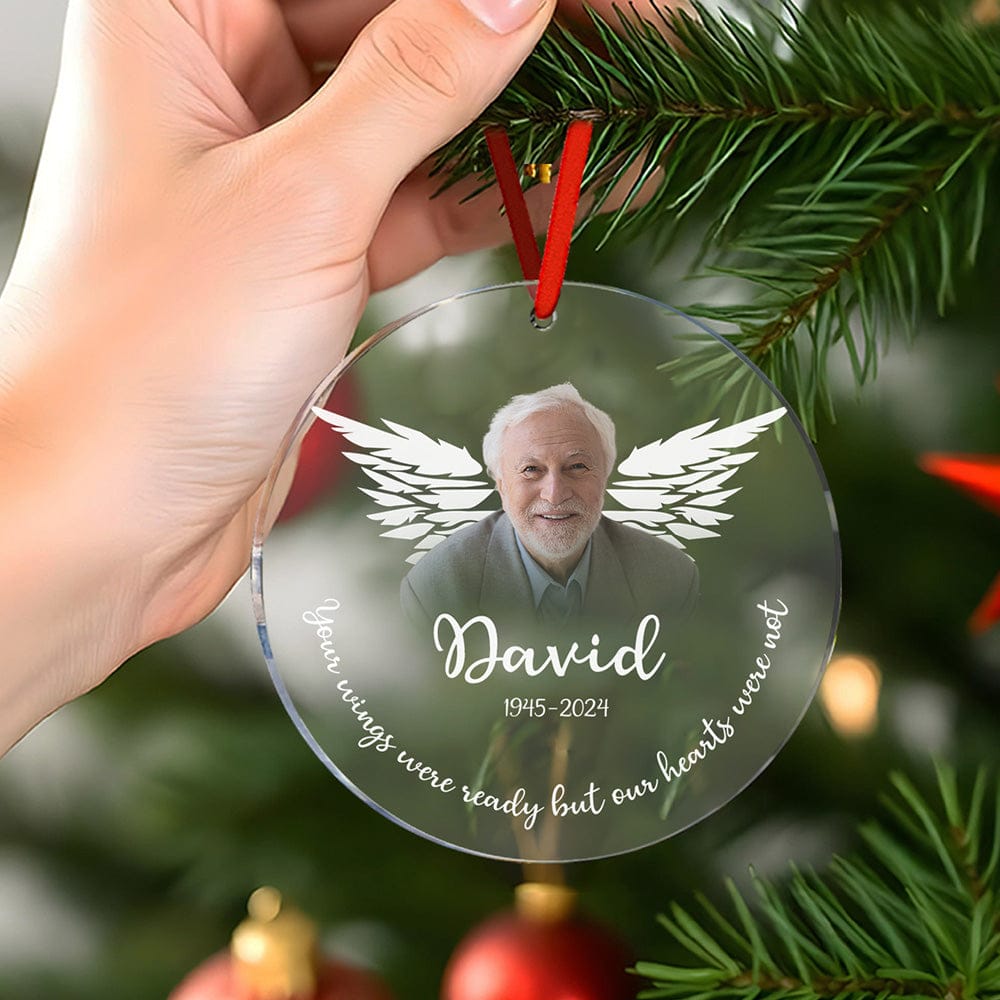 personalized photo with name ornament acrylic memorial keepsake