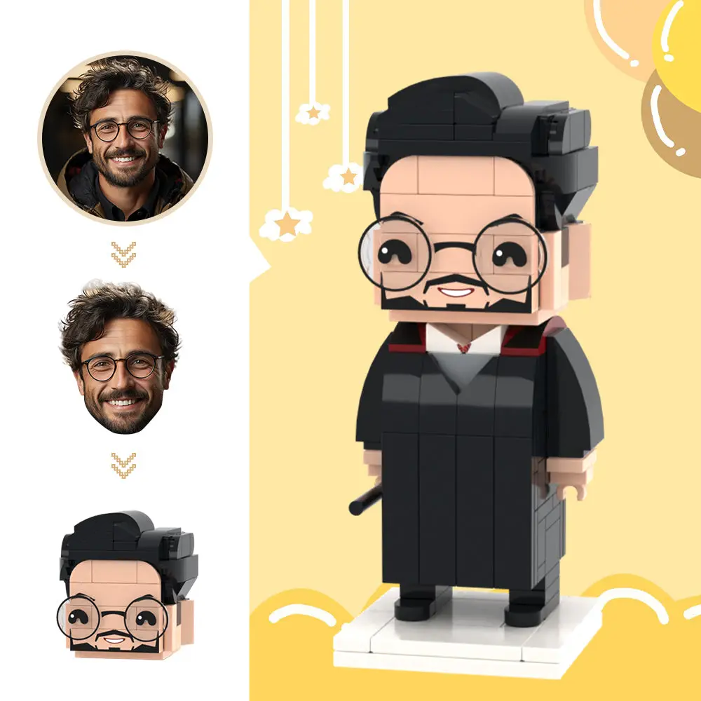 Custom Head Brick Figures Personalized Wizard Brick Figures Small Particle Block Toy