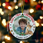 Personalized Baby's First Christmas Ornament with Photo Deer Christmas Ornament Gift for Kid