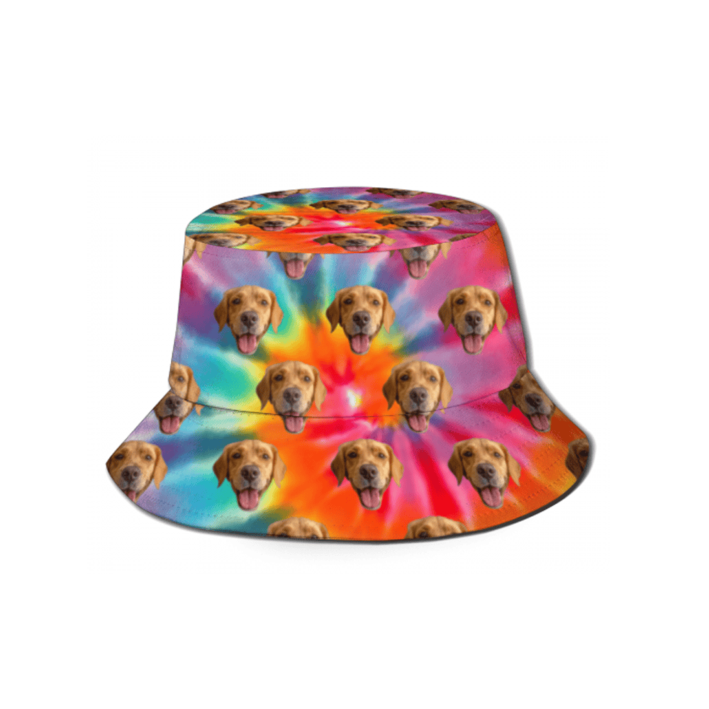 Custom Face Bucket Hat Tie Dye Prints Outdoor Cap Unisex