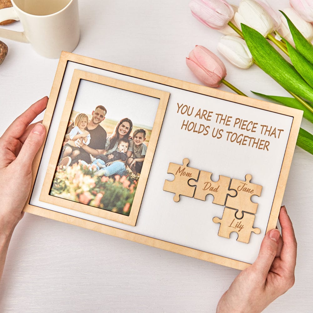 Custom Mother's Day Puzzle Engraving Photo Frame