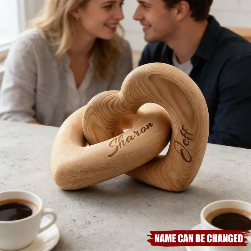 gifts for wife Romantic Couple - Personalized Infinity Heart Sculpture detail 2