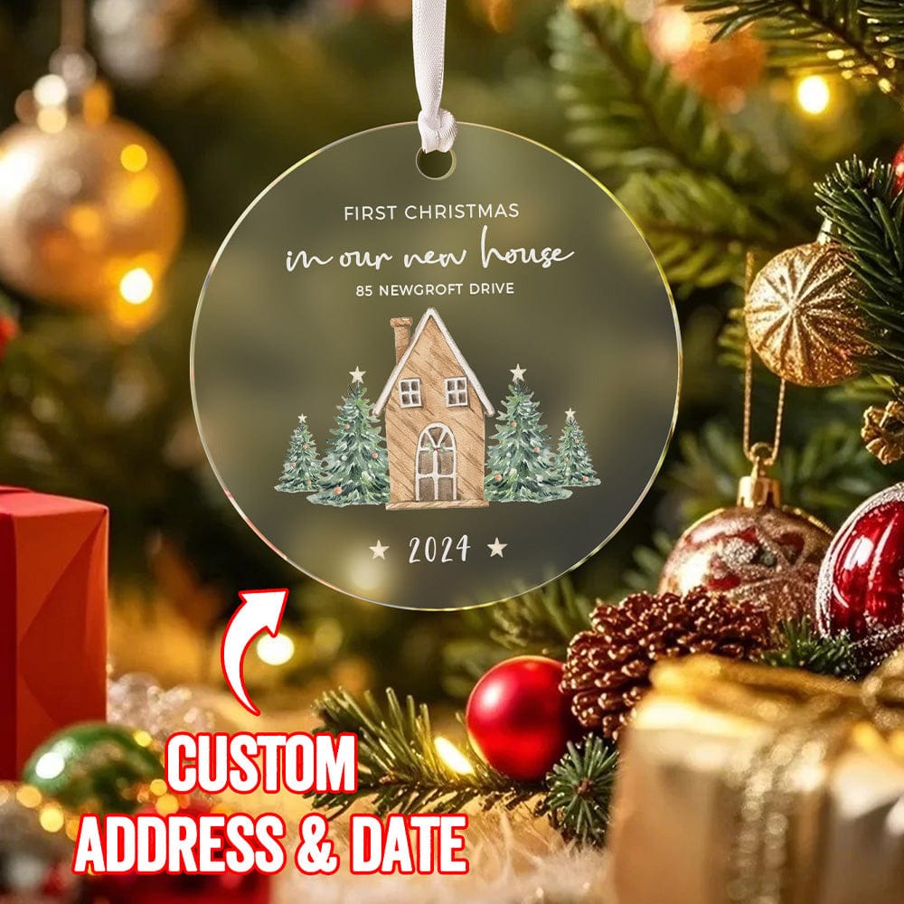 personalized acrylic ornament as a new home gift