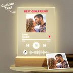 Custom Photo Keychain Music Code Plaque Scannable Music Personalized Acrylic NightLight BestGirfriend Gift