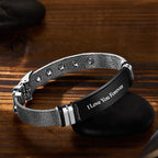 Personalized Engraved Text Black Bracelet