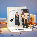 Personalized Text Brick Figure Full Body Customizable 1 Person Display Panel Graduation Gift