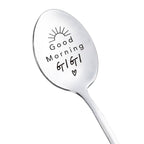 Good Morning Coffee Spoon Stainless Steel Spoon Gift for Nana Papa Mom