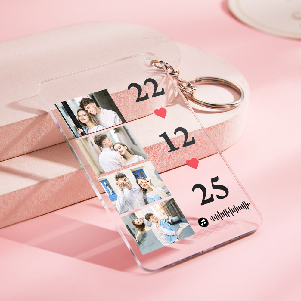 Scannable Music Photo Plaque Custom Keychain Personalized Night Light Gift For Her