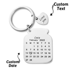 Personalised Anniversary Date Calendar Keychain With Text