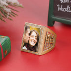 Mother's Gift Custom Vintage Square Photo Ring