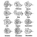 Personalized PU Leather Wallet Custom Birth Flower Wallet with Name Birthday Gift for Her