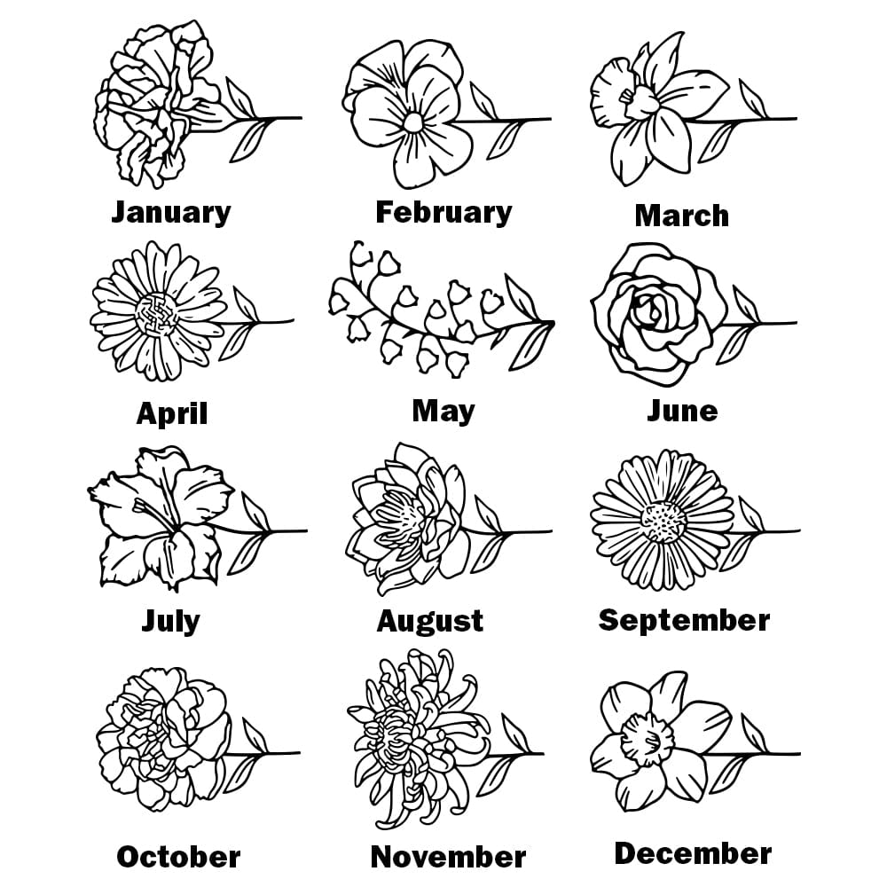 Personalized PU Leather Wallet Custom Birth Flower Wallet with Name Birthday Gift for Her