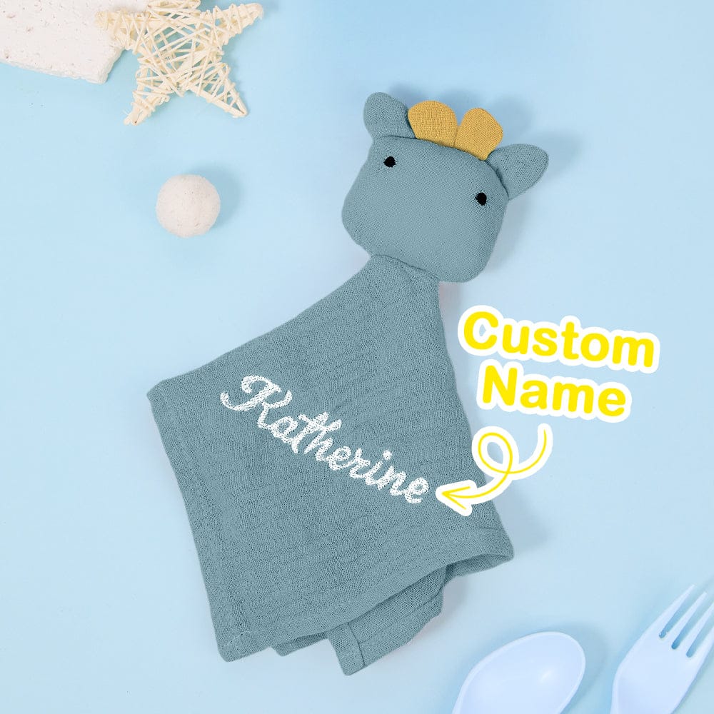 Personalized Soothe Towel Bibs Soft Sleeping Toy Towel with Embroidered Name Gift for Baby