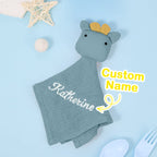 Personalized Soothe Towel Bibs Soft Sleeping Toy Towel with Embroidered Name Gift for Baby