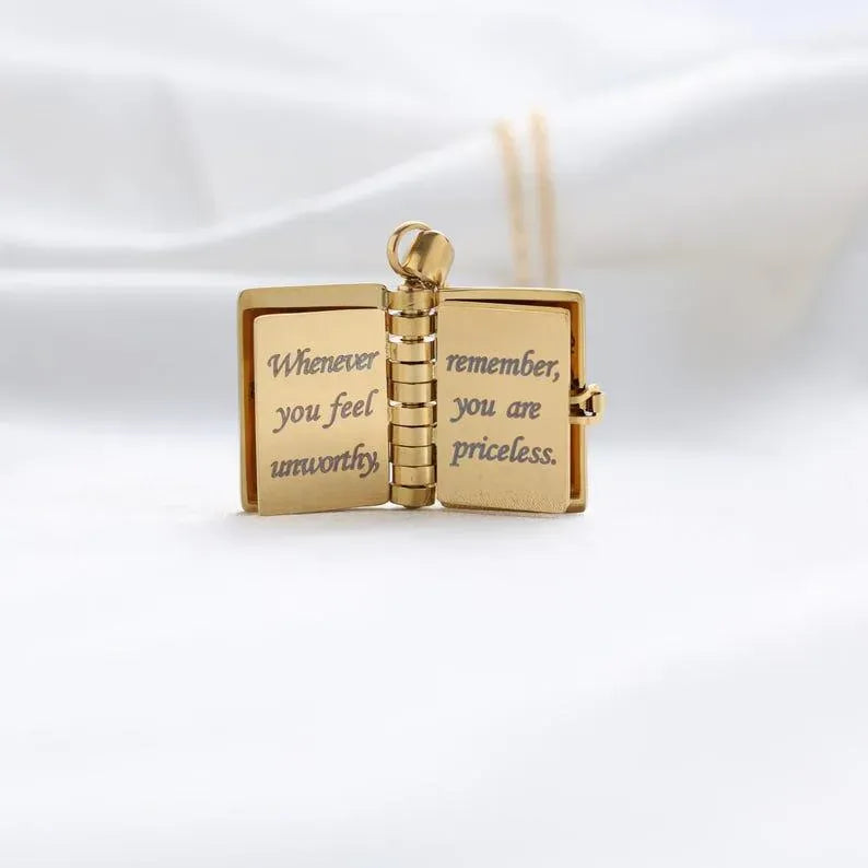 necklace gift for daughter personalized reading gift close up