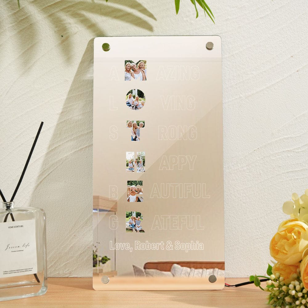 Personalized Photo Mirror Light Amazing Mother's Mirror Lamp Mother's Day Gifts for Mom