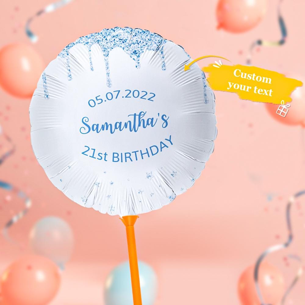 Custom Name Birthday Glitter Balloons for Birthday Party Decorations