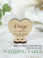 custom wooden wedding placenames place cards wedding table decorations detail view