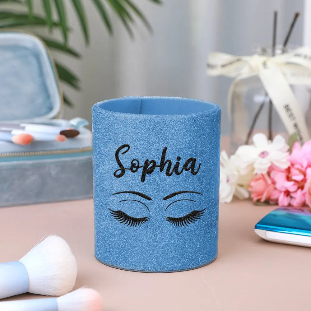 Personalized Glitter Color Make Up Brush Holder with Name Birthday Anniversary Gift for Women