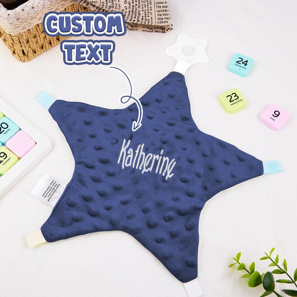 Personalized Baby Soothing Towel Soft Sleeping Star Towel with Embroidered Name Gift for Baby