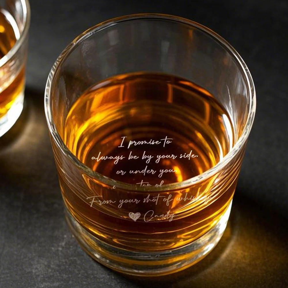 Personalized I Promise To Always Be By Your Side Whiskey Glass Gift for Husband or Boyfriend