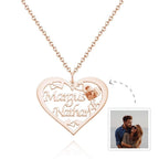 Custom Engraved Photo Necklaces Heart-shaped Pendant Necklace With Names