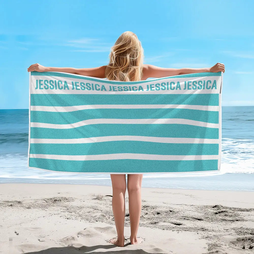 custom name beach towel gift for daughter detail view
