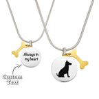 Personalized Engraved Pet Ashes Necklace Memorial Keepsake Gift for Dog Cat Pet Lovers