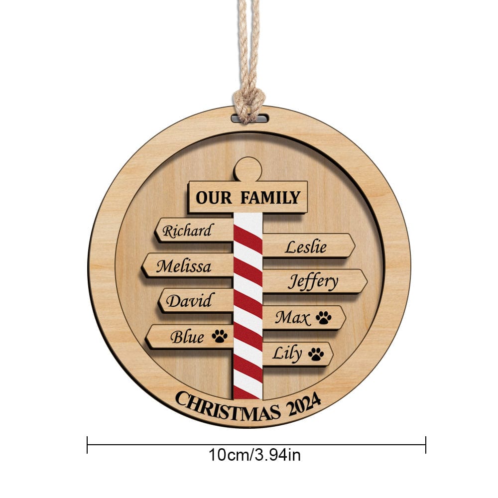 Personalized Christmas Family Ornament Custom Family Member Names Gift for Christmas