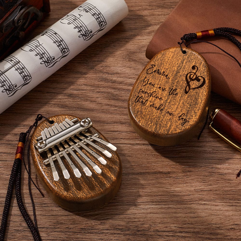 Custom Engraved Kalimba Mini Thumb Piano 8 Keys