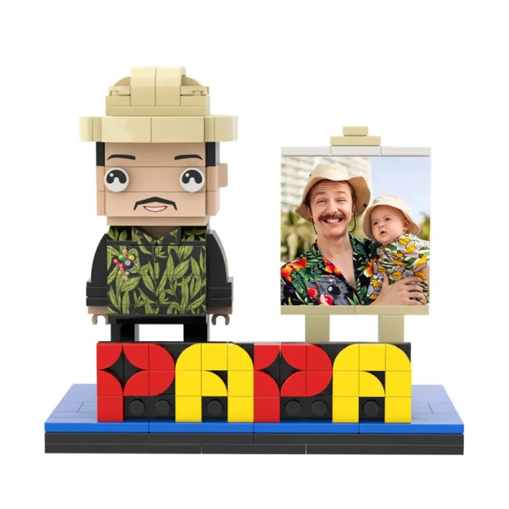 personalized brick figure proud grandpa moments custom character design fathers day gift for grandpa