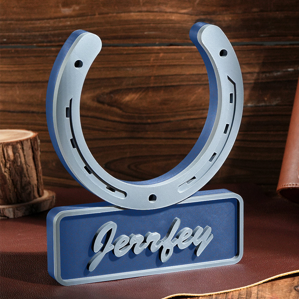 Personalized 3D Horseshoe-shaped Stable Door Name Plate Gift for Horse Lovers Farmers
