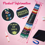 Personalized Mexican Graduation Stole Class of 2025 Graduation Gift for Graduates