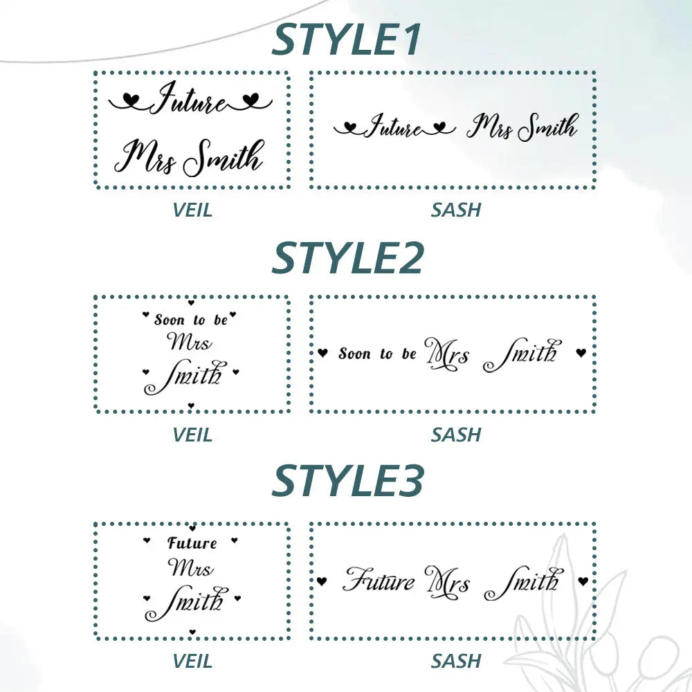 Personalized Bride Veil Sash Set Bride to be Veil Hen Party Accessories