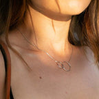 Interlocking Circle Necklace with Custom Age Message Card for Birthday Gift