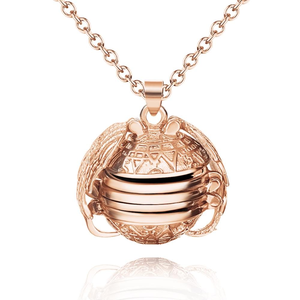 Personalized Angel Wings Expanding Photo Ball Locket Necklace