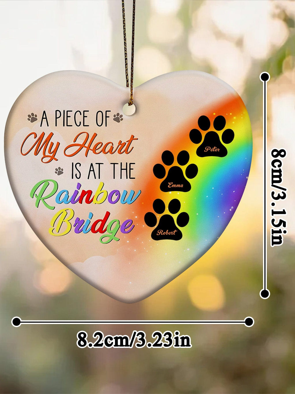 personalized design ornament dog rainbow bridge memorial hanging keepsake display sample