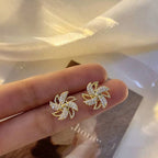 Rotating Small Windmill Stud Earrings