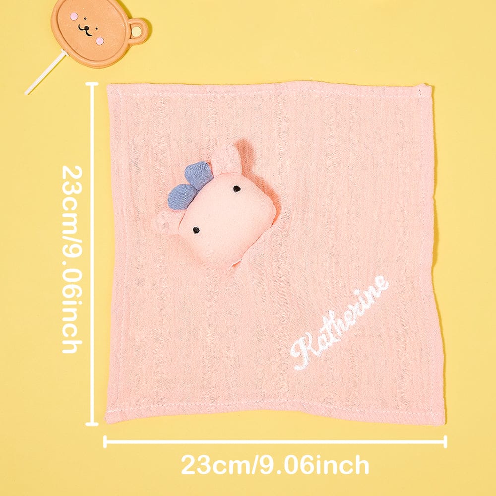Personalized Soothe Towel Bibs Soft Sleeping Toy Towel with Embroidered Name Gift for Baby