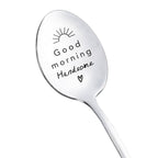 Good Morning Coffee Spoon Stainless Steel Spoon Gift for Nana Papa Mom